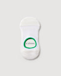 Active Mid-cut No Show Socks | Mesh Top | White w/ Green Line