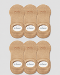 Active High-cut No Show Socks | Beige 6-Pair Multipack