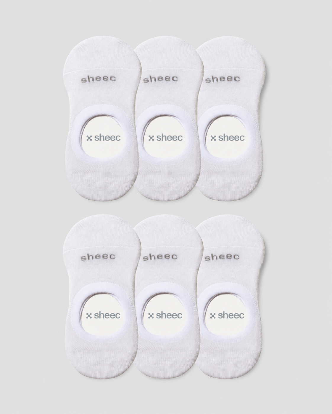 Active Mid-cut No Show Socks | White 6-Pair Multipack
