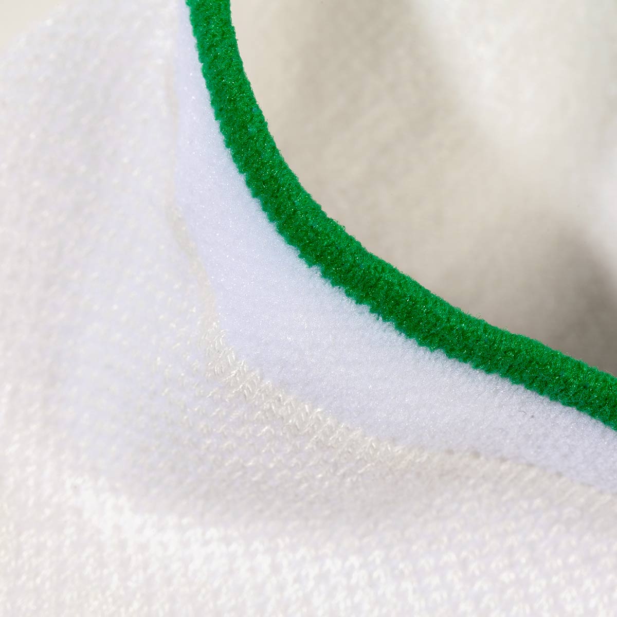 Active Mid-cut Bamboo No Show Socks | White w/ Green Line