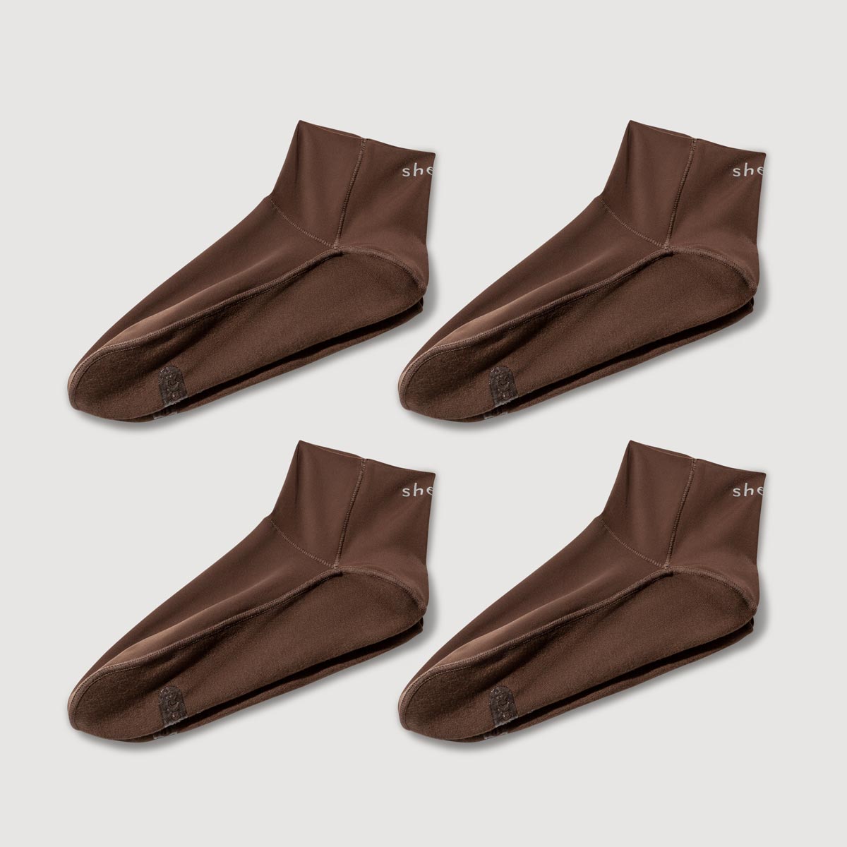 Ultra Thin Socks for Ankle Booties | Brown 4 Pairs