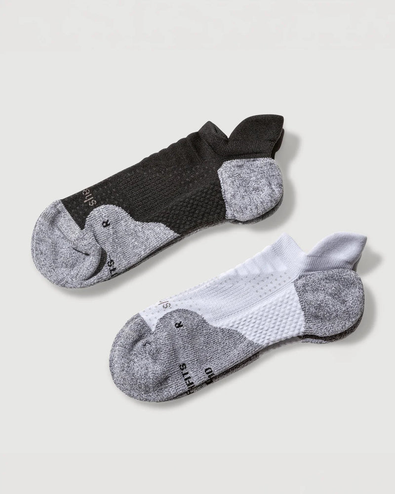 ComFits Compression Blister Tab Socks | Black & White 2-Pair Multipack