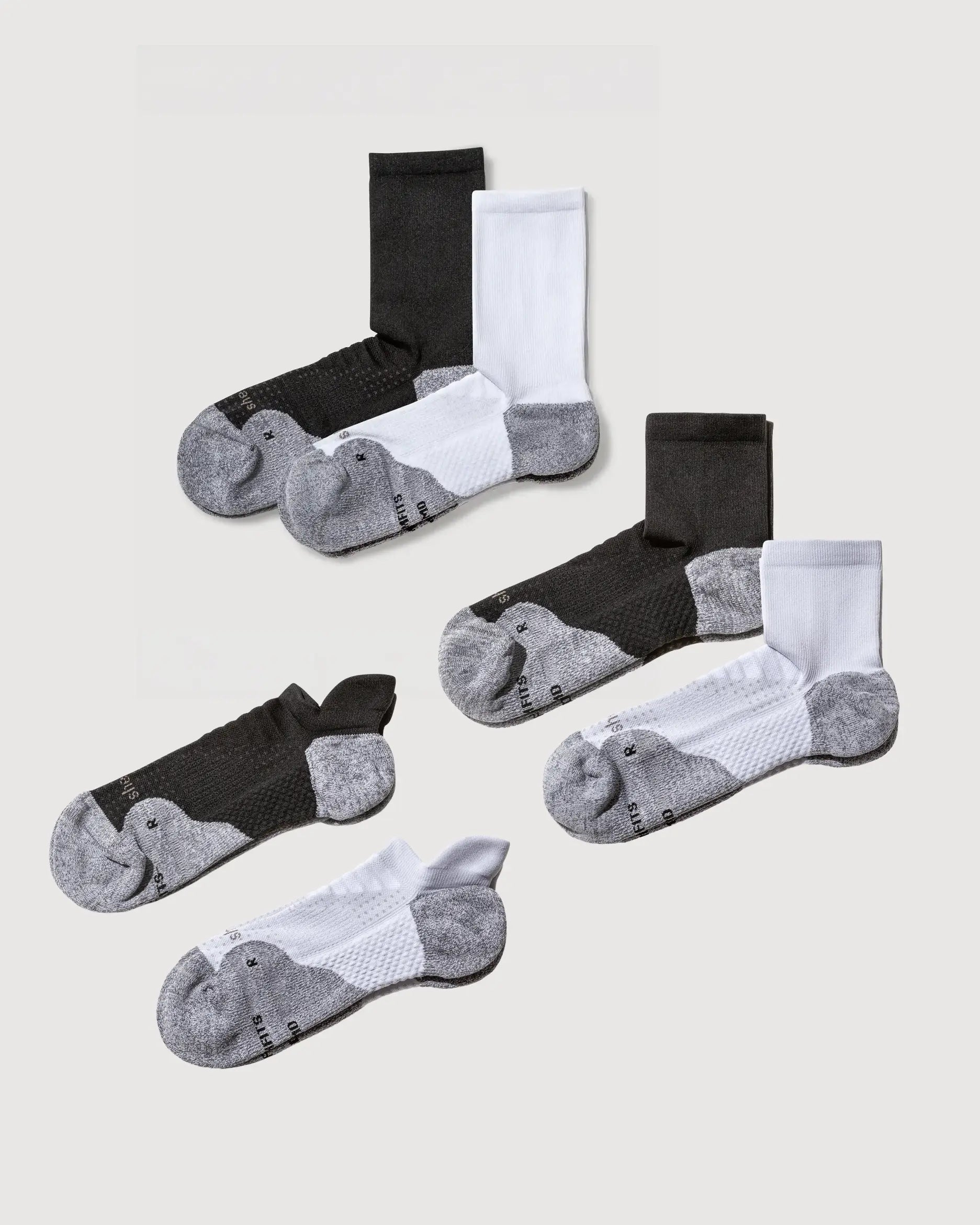 ComFits Compression Blister Tab - Quarter and Crew Socks | 6 Pairs Multipack