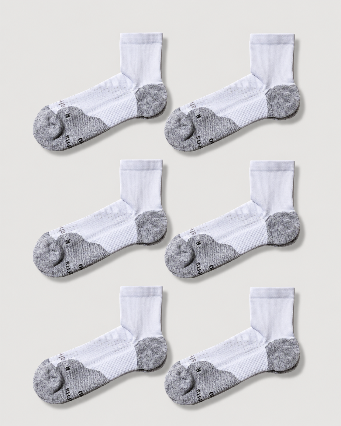 ComFits Compression Quarter Socks | White 6 Pair Multipack