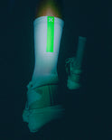 Daybreak – Reflective Compression Crew Socks | White + Neon Green
