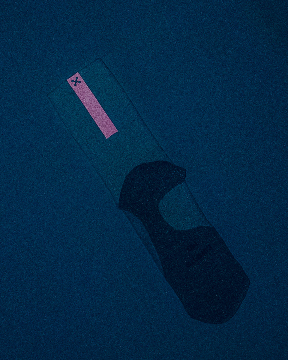 Daybreak – Reflective Compression Crew Socks | White + Neon Pink