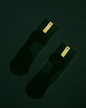 Daybreak – Reflective Compression Quarter Crew Socks | White + Neon Yellow