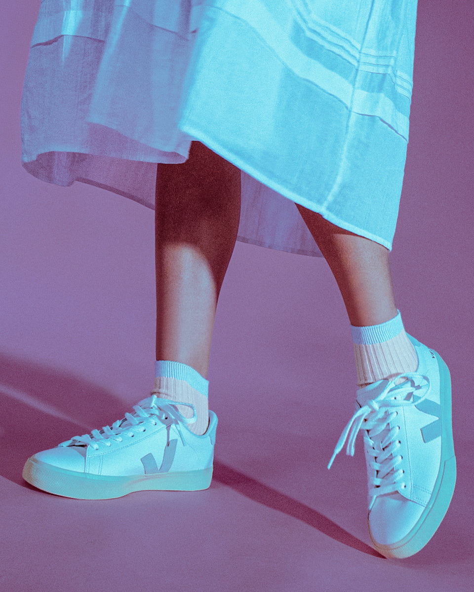 Everywear Refined Ankle Socks | WHITE x PEACH