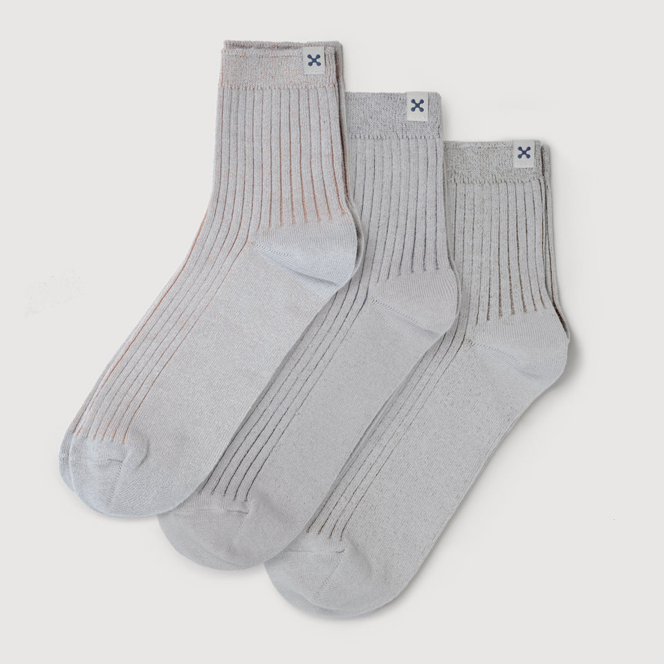 Everywear Refined Ribbed Socks | GRAY Two-tone 6 Pair Gift Box