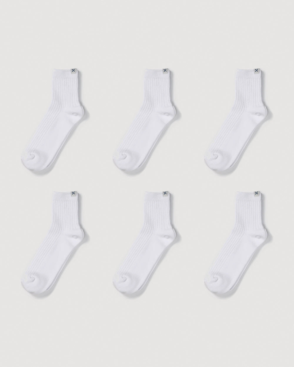Everywear Refined Ankle Socks | White 6-Pair Multipack