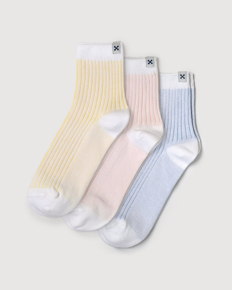 Everywear Refined Ribbed Socks | White Two-tone 6-Pair Bundle Gift Box