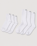 Everywear Refined Ankle & Crew Socks | White 6-Pair Multipack