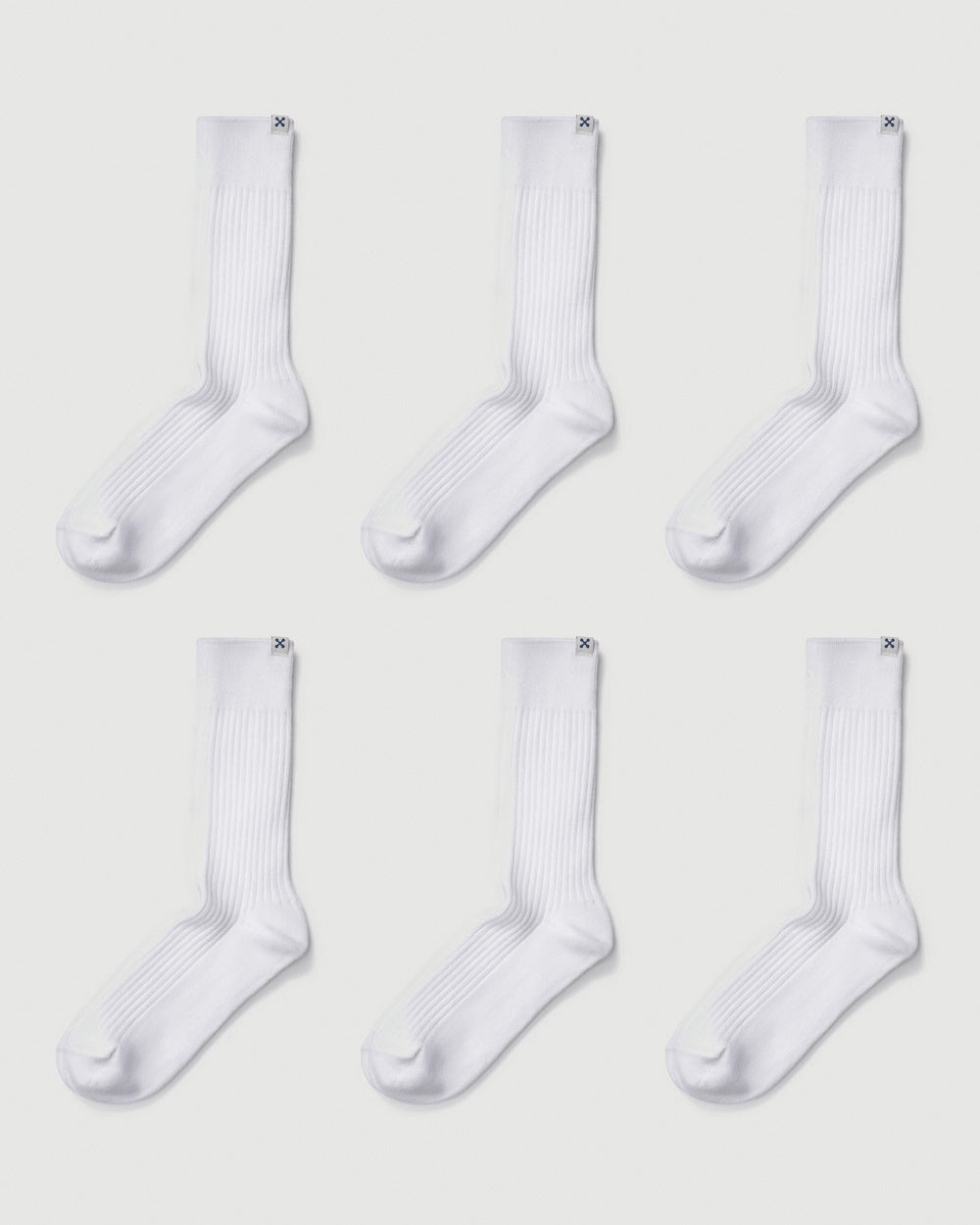 Everywear Refined Crew Socks | White 6-Pair Multipack