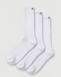 Everywear Refined Crew Socks | White 3-Pair Multipack