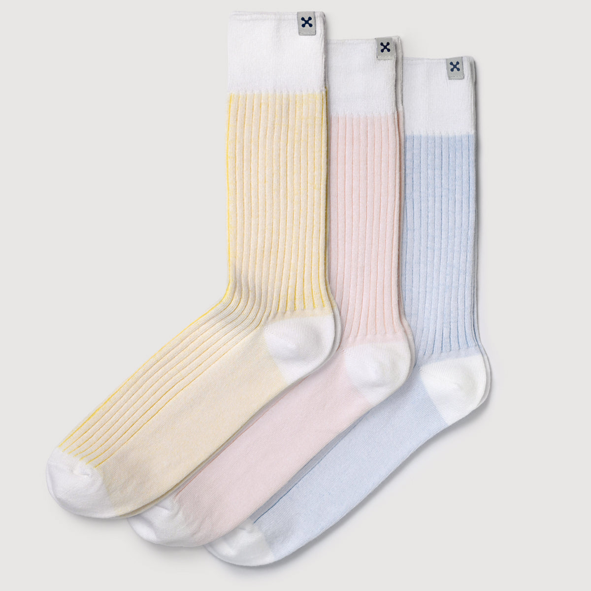 Everywear Refined Ribbed Socks | WHITE Two-tone 6 Pair Gift Box