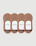 Secret Mid-cut No Show Socks | Tan 4-Pair Multipack