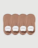 Secret High-cut No Show Socks | Tan 4-Pair Multipack
