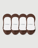 Secret Ultra Low-cut No Show Socks | Brown 4-Pair Multipack