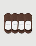 Secret Mid-cut No Show Socks | Brown 4-Pair Multipack