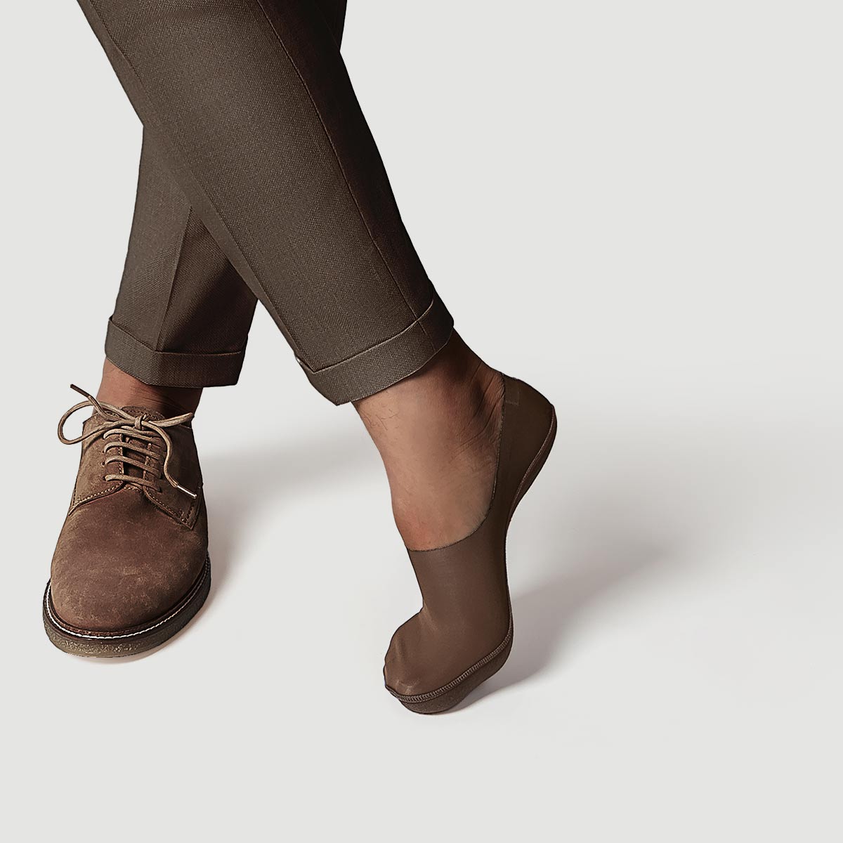 Secret High-cut No Show Socks | Brown