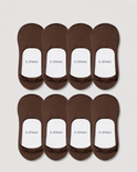 Secret Mid-cut No Show Socks | Browm 8-Pair Multipack