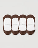 Secret Ultra Low-cut No Show Socks | Brown 4-Pair Multipack