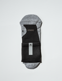 Daybreak – Reflective Compression Quarter Crew Socks | Black + Silver