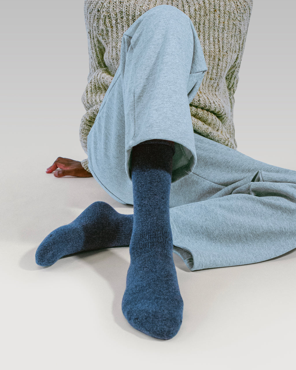 Terry Wool Socks | Heather Navy