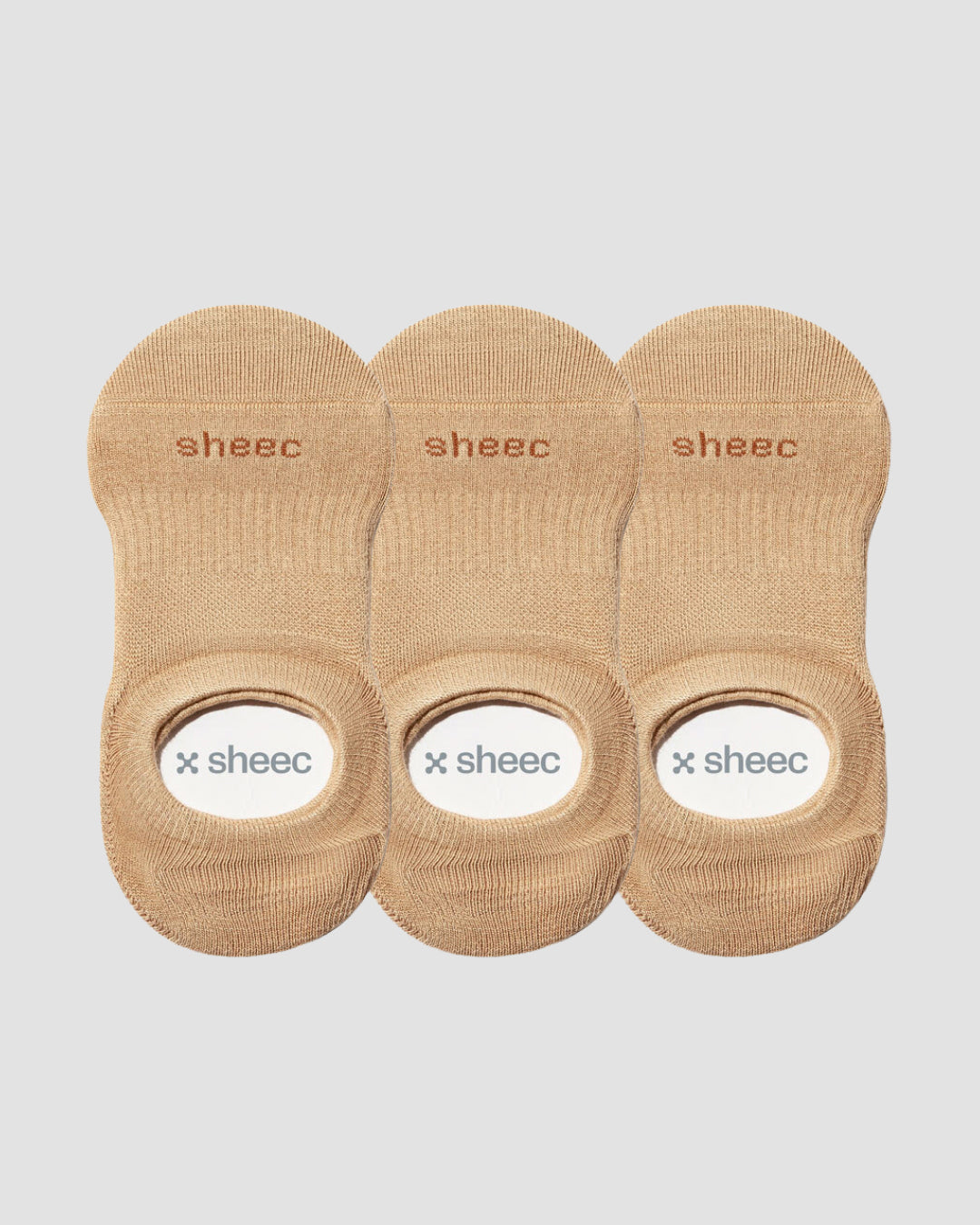 Active High-cut No Show Socks | Beige 3-Pair Multipack