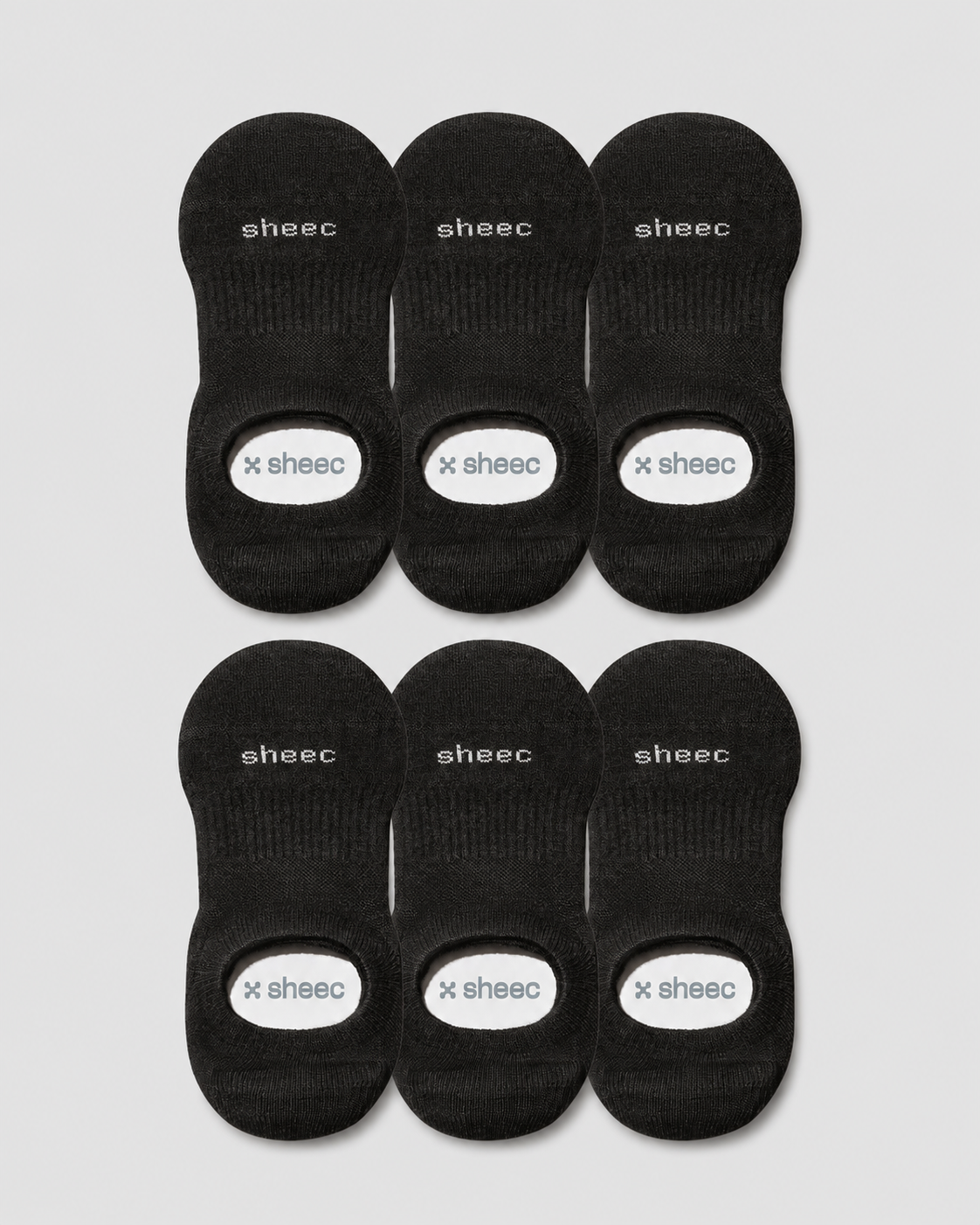Active High-cut No Show Socks | Black 6-Pair Multipack