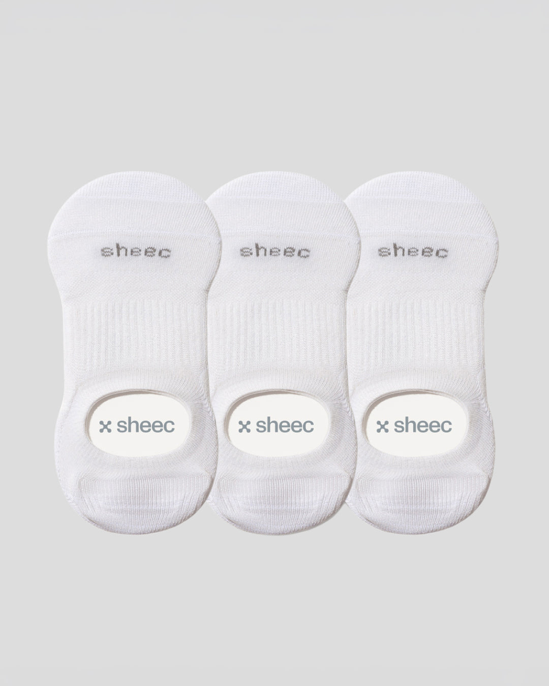 Active High-cut No Show Socks | White 3-Pair Multipack