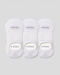 Active High-cut No Show Socks | White 3-Pair Multipack