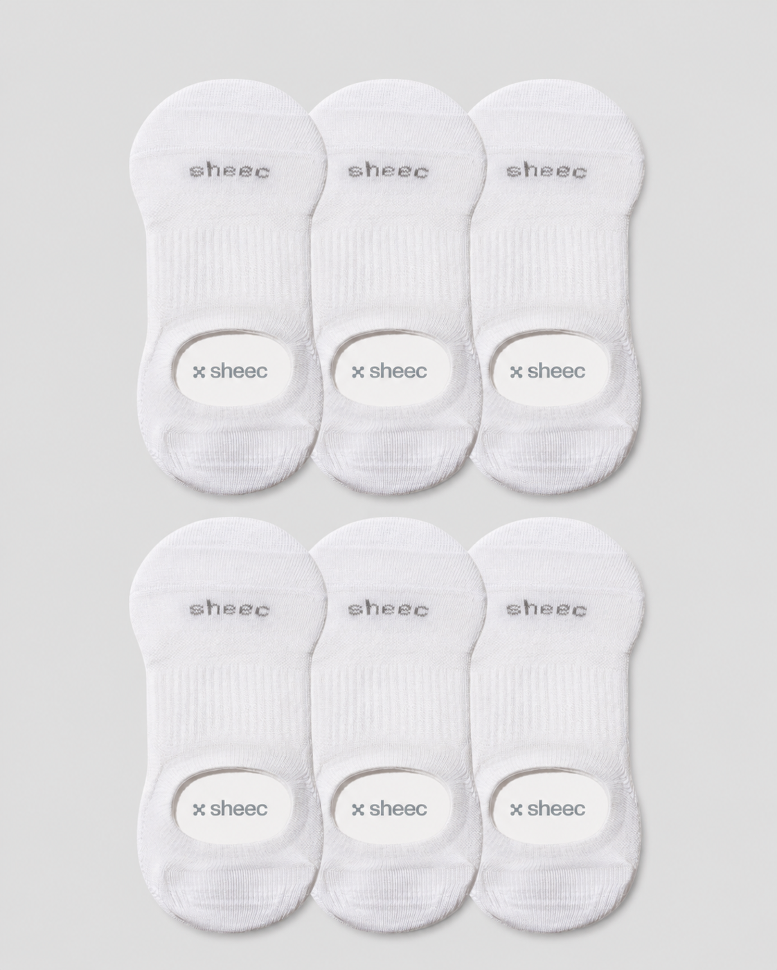 Active High-cut No Show Socks | White 6-Pair Multipack