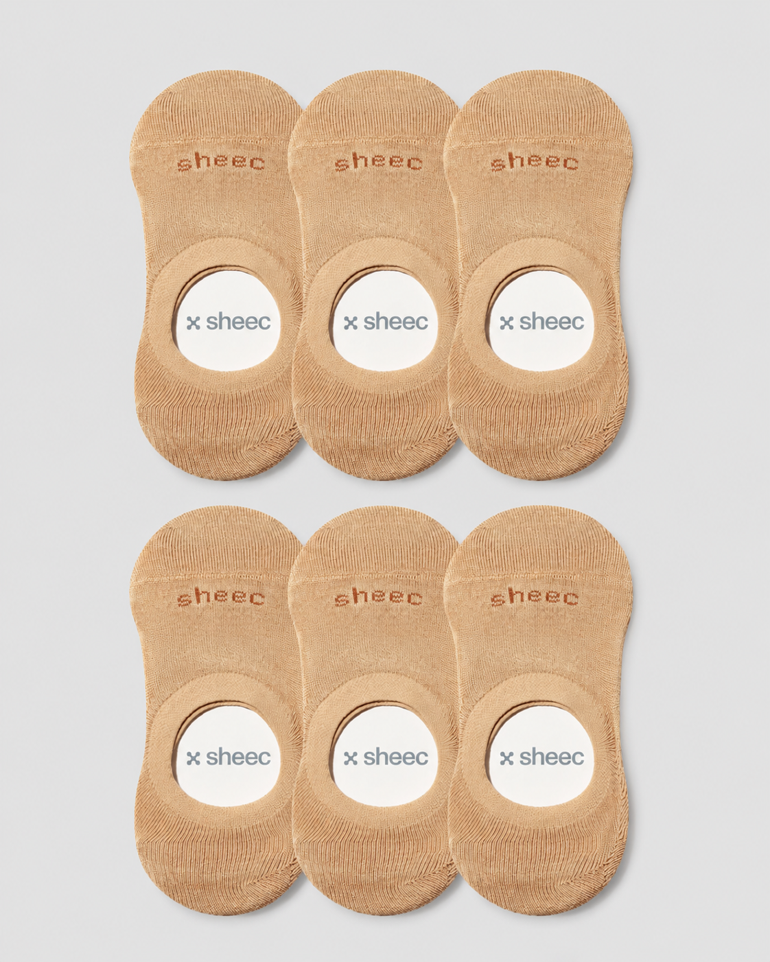 Active Mid-cut  No Show Socks | Beige 6-Pair Multipack