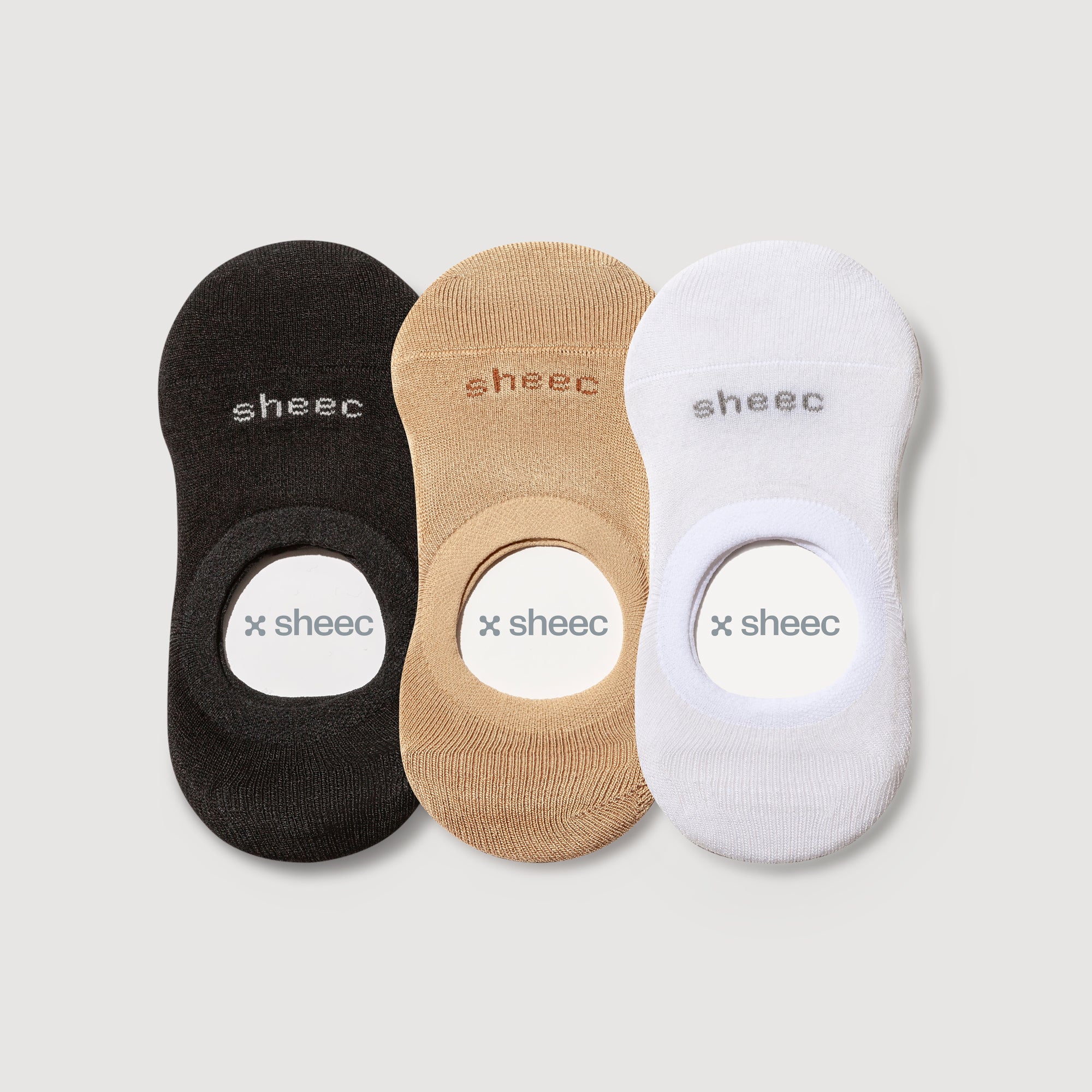 Active Mid-cut  No Show Socks | Black, Beige, White Multipack