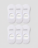 Active Mid-cut  No Show Socks | White 6-Pair Multipack