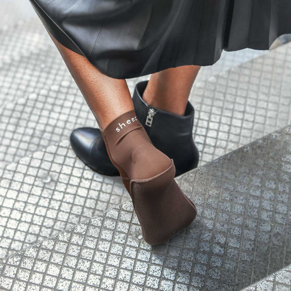 Thin Brown Quarter Socks for Booties | Low Ankle Boot Socks | Sheec ...