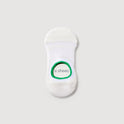 Active Mid-cut Bamboo No Show Socks | White w/ Green Line