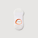 Active Mid-cut Bamboo No Show Socks | White w/ Orange Line