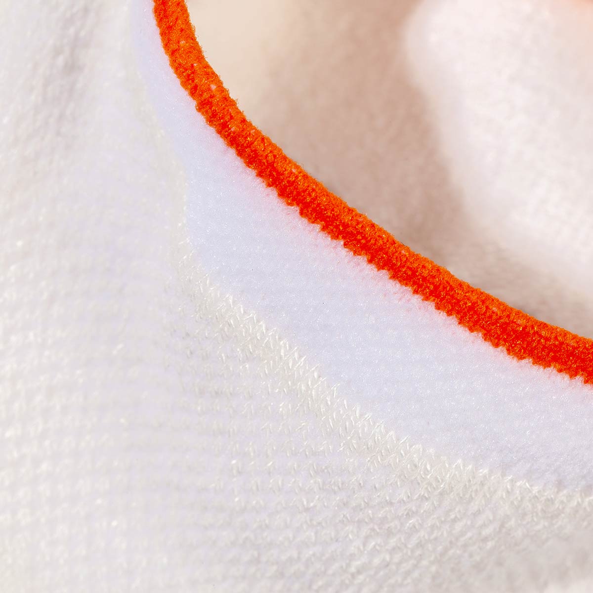 Active Mid-cut Bamboo No Show Socks | White w/ Orange Line
