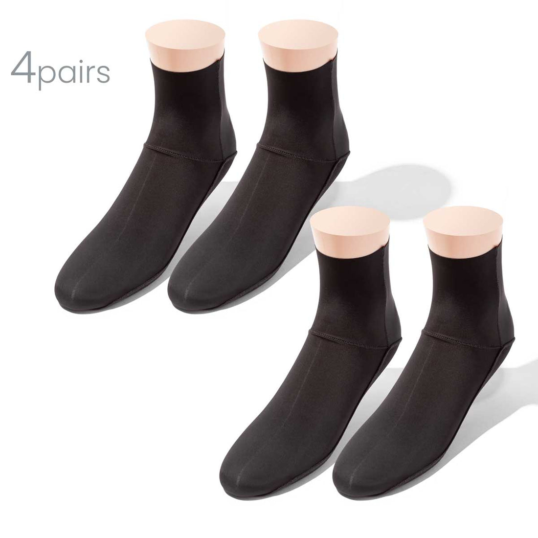 Ultra Thin InvisiLite Quarter Socks for Ankle Boots | BLACK 4 Pairs