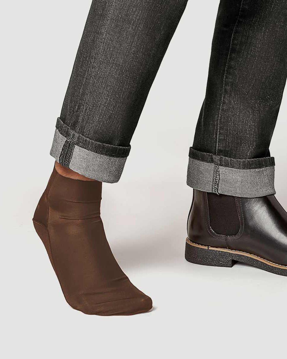 Ultra Thin Socks for Ankle Booties | Brown 4 Pairs
