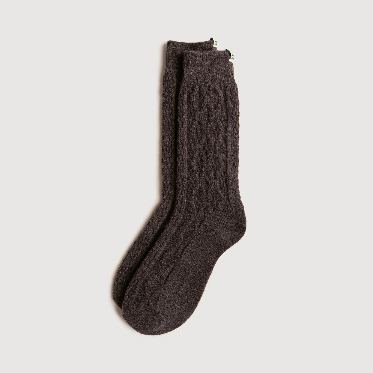 Cable Knit Wool Socks | Mocha