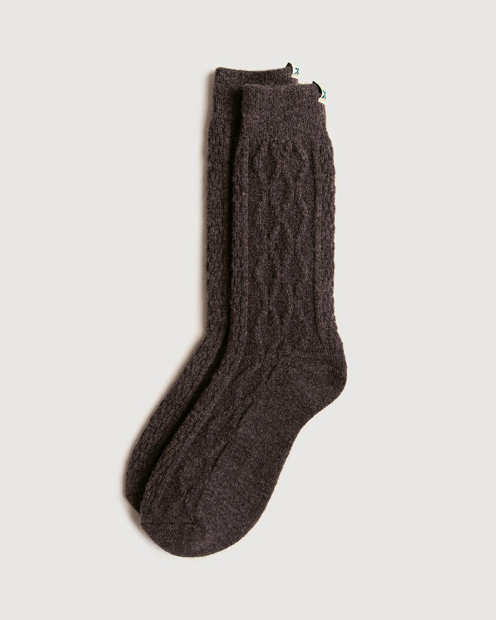 Cable Knit Wool Socks | Mocha