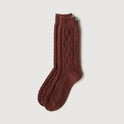 Cable Knit Wool Socks | Terracotta