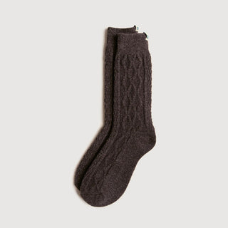 Cable Knit Wool Socks | Mocha