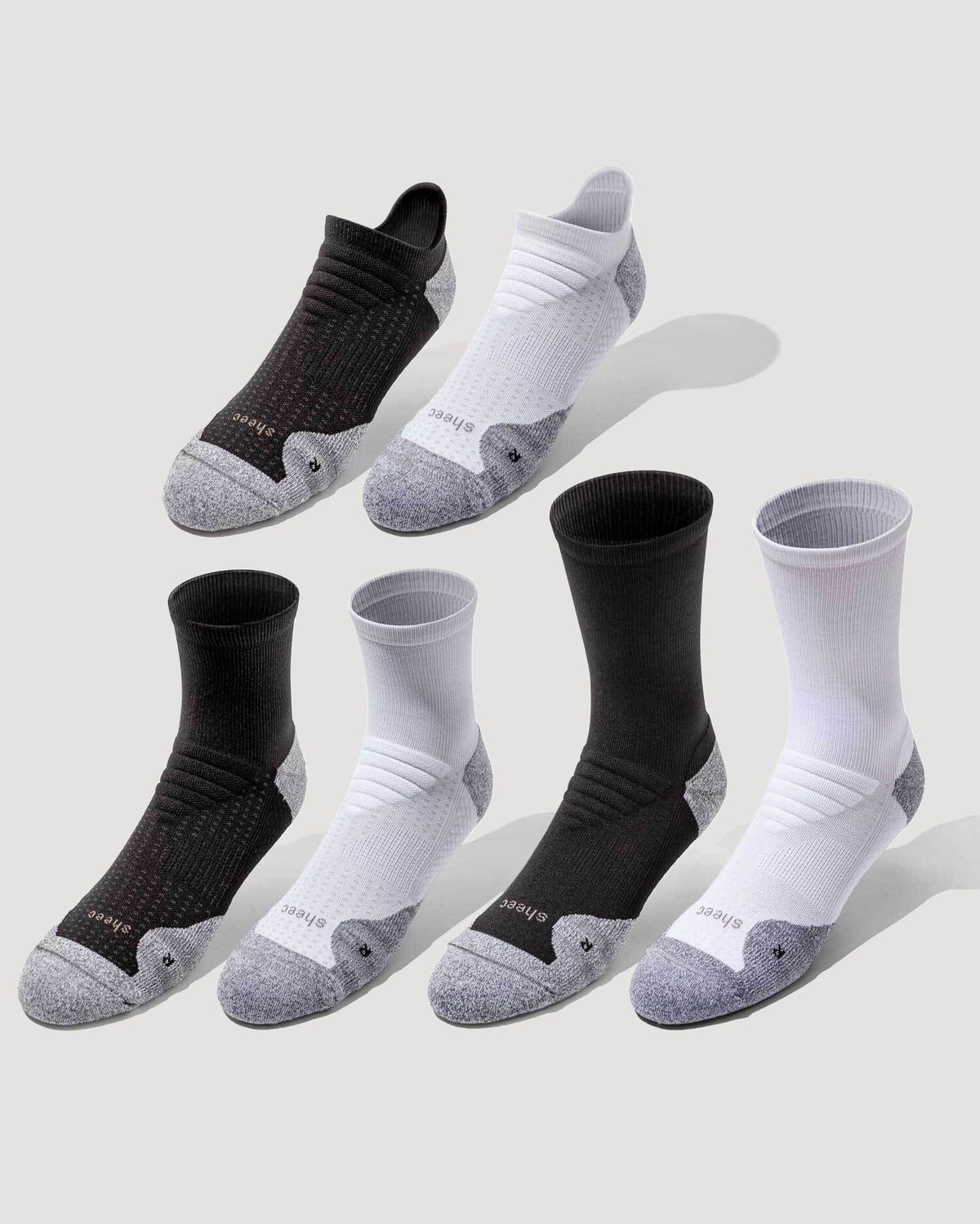 ComFits Compression Blister Tab - Quarter and Crew Socks | 6 Pairs Multipack