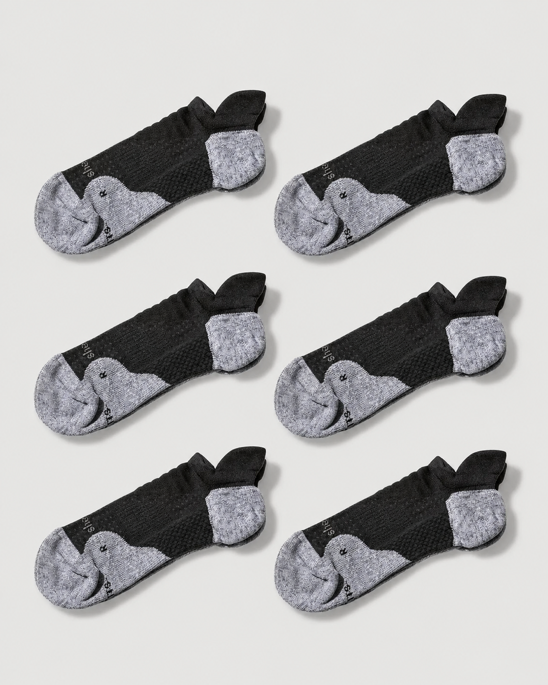 ComFits Compression Blister Tab Socks | Black 6 Pair Multipack
