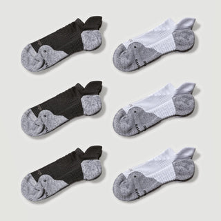 ComFits Compression Blister Tab Socks | Black & White 6-Pair Multipack
