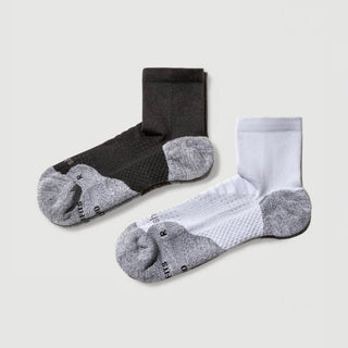 ComFits Compression Quarter Socks | Black & White 2-Pair Multipack